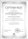 Сертификат участника Всероссийского вебинара "Поисково - исследовательская деятельность как системообразующий фактор комплексного развития дошкольников"